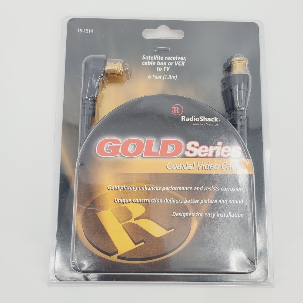 RadioShack Gold Series 6ft Coaxial Video Cable 15-1514 NIB Vintage‎